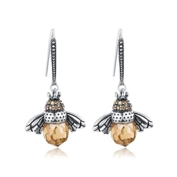 Jewelry - Bumblebee Faceted Amber Zirconia Fashion Earrings